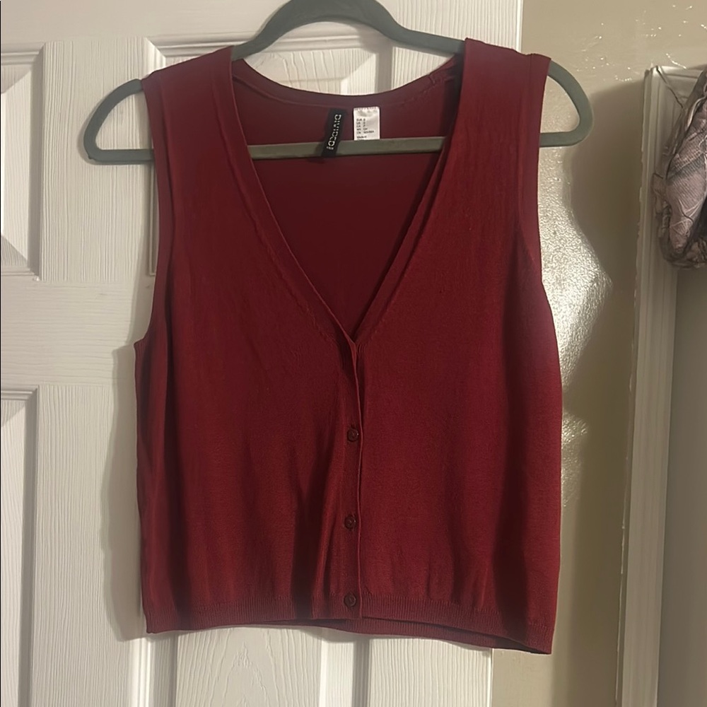H&M Red/Burgundy Knit Vest/Tank